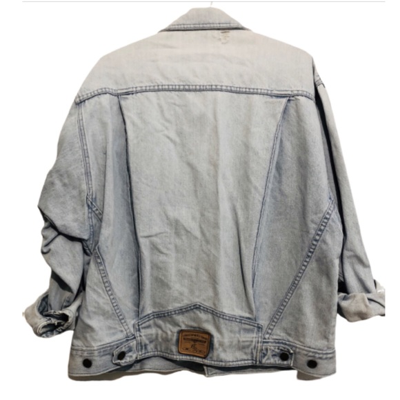 Vintage 80s Light Wash Distressed Denim Jacket L